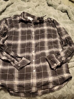 Men's Black & Gray Plaid Flannel